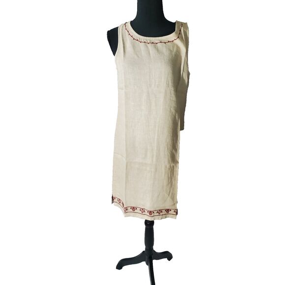 Kiko Women’s Beings  Dress 100% Linen Round Neck  Size M  Brand New #933 - Picture 2 of 10